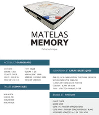 MATELAS MEMORY 25 cm d’épaisseur-mémoire de forme